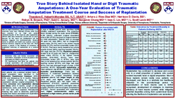 Thumbnail for The True Story Behind Isolated Hand Or Digit Traumatic Amputations: A One-year Evaluation Of Traumatic Amputation Treatment Course And Success Of Replantation