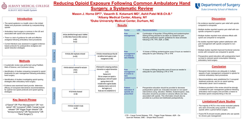 Preview of Reducing Opioid Exposure Following Common Ambulatory Hand Surgery - A Systematic Review