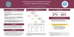Thumbnail for Characteristics Driving “Inappropriate” Transfers Of Pediatric Mandibular Fracture Patients