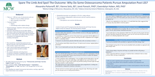 Preview of Spare The Limb And Spoil The Outcome: Why Do Some Osteosarcoma Patients Pursue Revision Amputation And Does The Amputation Improve The Outcome?