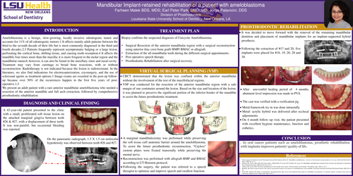Preview of Mandibular Implant-retained rehabilitation of a patient with ameloblastoma