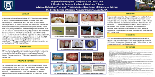Preview of Polytetrafluoroethylene (PTFE) Use in the Dental Field