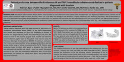 Thumbnail for Patient preference between the Prosomnus IA and TAP 3 mandibular advancement devices in patients diagnosed with bruxism.