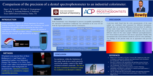 Preview of Comparison of the accuracy and precision of a dental spectrophotometer to an industrial colorimeter