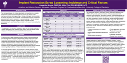 Thumbnail for Implant Crown Screw Loosening: Best Evidence Statements