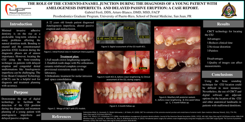 Preview of The role of the Cementoenamel junction during the diagnosis of a young patient with amelogenesis imperfecta and delayed passive eruption: a case report.
