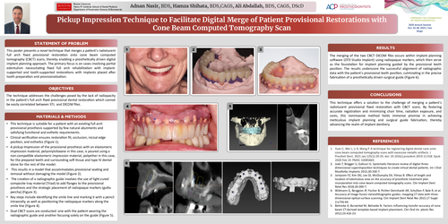 Preview of Pickup Impression Technique to Facilitate Digital Merge of Patient Provisional Restorations with Cone Beam Computed Tomography Scan