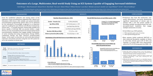 Preview of REAL-WORLD OUTCOMES USING AN SCS SYSTEM DESIGNED TO ENGAGE SURROUND INHIBITION USING FAST-ACTING SUB-PERCEPTION THERAPY