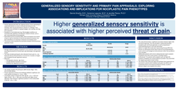 Thumbnail for GENERAL SENSORY SENSITIVITY AND PRIMARY PAIN APPRAISALS: EXPLORING ASSOCIATIONS AND IMPLICATIONS FOR A NOCIPLASTIC PAIN PHENOTYPE