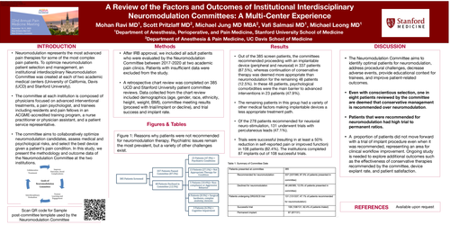 Preview of A REVIEW OF THE FACTORS AND OUTCOMES OF INSTITUTIONAL INTERDISCIPLINARY NEUROMODULATION COMMITTEES: A MULTI-CENTER EXPERIENCE
