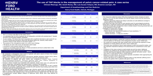 Preview of THE USE OF TAP BLOCKS IN THE MANAGEMENT OF PELVIC CANCER-RELATED PAIN: A CASE SERIES