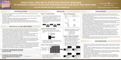 Thumbnail for PREDICTING TIMELINE OF EXPECTED POSITIVE RESPONSE TO EPIDURAL STEROID INJECTION FOR SPINE PAIN