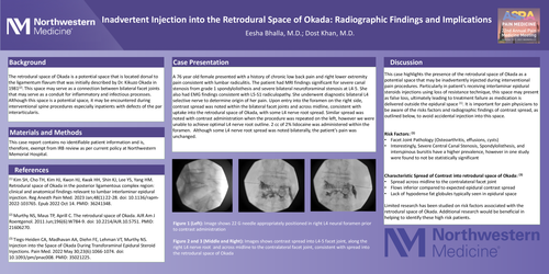 Preview of INADVERTENT INJECTION INTO THE RETRODURAL SPACE OF OKADA: RADIOGRAPHIC FINDINGS AND IMPLICATIONS