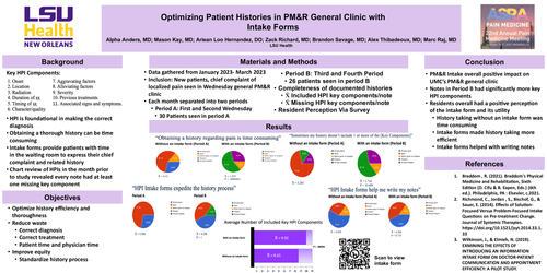 Preview of OPTIMIZING PATIENT HISTORIES IN PM&R CLINIC FOR PATIENTS PRESENTING WITH PAIN BY UTILIZING INTAKE FORMS