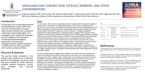 Preview of MARIJUANA AND CHRONIC PAIN: EFFICACY, BARRIERS, AND OTHER CONSIDERATIONS