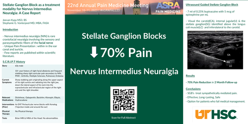 Preview of STELLATE GANGLION BLOCK AS A TREATMENT MODALITY FOR NERVUS INTERMEDIUS NEURALGIA: A CASE REPORT