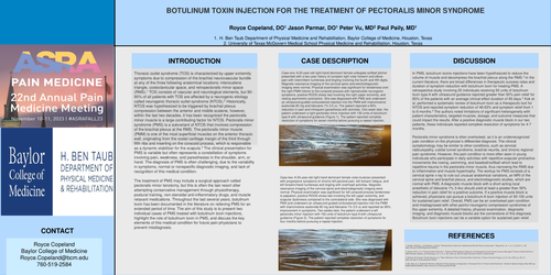 Preview of BOTULINUM TOXIN INJECTION FOR THE TREATMENT OF PECTORALIS MINOR SYNDROME