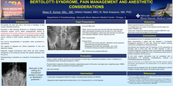 Thumbnail for BERTOLOTTI SYNDROME, PAIN MANAGEMENT AND ANESTHETIC CONSIDERATIONS