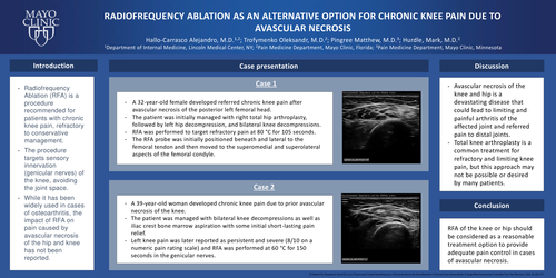 Preview of RADIOFREQUENCY ABLATION AS AN ALTERNATIVE OPTION FOR CHRONIC KNEE PAIN DUE TO AVASCULAR NECROSIS