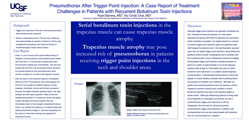 Preview of PNEUMOTHORAX AFTER TRIGGER POINT INJECTION: A REPORT OF TREATMENT CHALLENGES IN PATIENTS WITH RECURRENT BOTULINUM TOXIN INJECTIONS