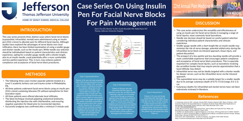 Preview of CASE SERIES ON USING INSULIN PEN FOR FACIAL NERVE BLOCKS FOR PAIN MANAGEMENT