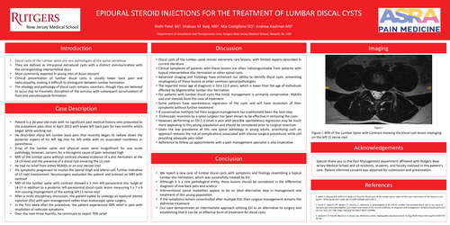 Preview of EPIDURAL STEROID INJECTIONS FOR THE TREATMENT OF LUMBAR DISCAL CYSTS