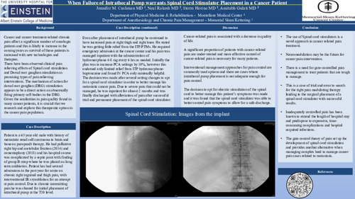 Preview of WHEN FAILURE OF INTRATHECAL PUMP WARRANTS SPINAL CORD STIMULATOR PLACEMENT IN A CANCER PATIENT
