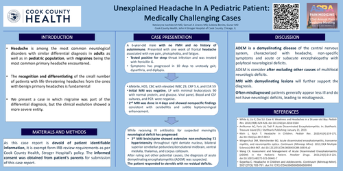Preview of UNEXPLAINED HEADACHE IN A PEDIATRIC PATIENT