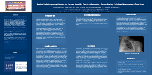 Preview of COOLED RADIOFREQUENCY ABLATION FOR CHRONIC SHOULDER PAIN IN INFLAMMATORY DEMYELINATING PERIPHERAL NEUROPATHY: A CASE REPORT