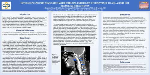 Preview of INTERSCAPULAR PAIN ASSOCIATED WITH EPIDURAL UNDER LOSS OF RESISTANCE TO AIR: A RARE BUT TROUBLING PHENOMENON