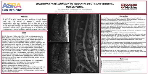 Preview of LOWER BACK PAIN SECONDARY TO INCIDENTAL DISCITIS AND VERTEBRAL OSTEOMYELITIS.