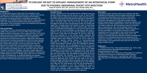 Preview of EXPLANTATION OF AN INTRATHECAL PUMP DUE TO POSSIBLE ABDOMINAL POCKET SITE INFECTION
