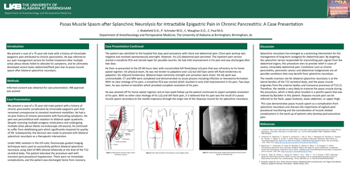 Preview of PSOAS MUSCLE SPASM AFTER SPLANCHNIC NEUROLYSIS FOR INTRACTABLE EPIGASTRIC PAIN IN CHRONIC PANCREATITIS: A CASE PRESENTATION