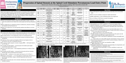 Preview of PROGRESSION OF SPINAL STENOSIS AT THE SPINAL CORD STIMULATOR PERCUTANEOUS LEAD ENTRY POINT