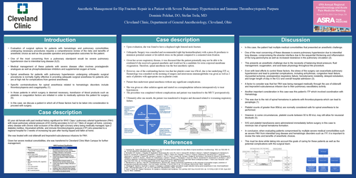 Preview of ANESTHETIC MANAGEMENT FOR HIP FRACTURE REPAIR IN A PATIENT WITH SEVERE PULMONARY HYPERTENSION AND IMMUNE THROMBOCYTOPENIC PURPURA