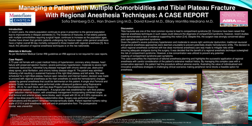 Preview of MANAGING MULTIPLE COMORBIDITIES AND TIBIAL FRACTURE WITH REGIONAL ANESTHESIA TECHNIQUES: A CASE REPORT