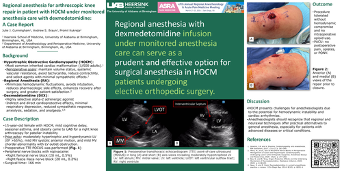 Preview of REGIONAL ANESTHESIA FOR ARTHROSCOPIC KNEE REPAIR IN PATIENT WITH HOCM UNDER MONITORED ANESTHESIA CARE WITH DEXMEDETOMIDINE.