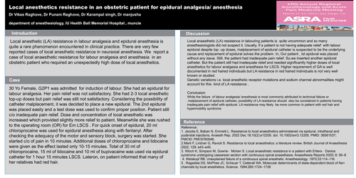 Preview of LOCAL ANESTHETICS RESISTANCE IN AN OBSTETRIC PATIENT FOR EPIDURAL ANALGESIA/ ANESTHESIA