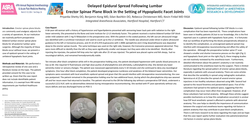 Thumbnail for DELAYED EPIDURAL SPREAD FOLLOWING LUMBAR ERECTOR SPINAE PLANE BLOCK IN THE SETTING OF HYPOPLASTIC FACET JOINTS