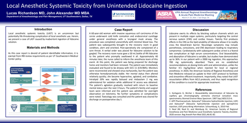 Preview of LOCAL ANESTHETIC SYSTEMIC TOXICITY FROM UNINTENDED LIDOCAINE INGESTION