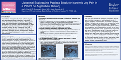 Thumbnail for LIPOSOMAL BUPIVACAINE POPLITEAL BLOCK IN A PATIENT ON ARGATROBAN THERAPY FOR ISCHEMIC LEG PAIN