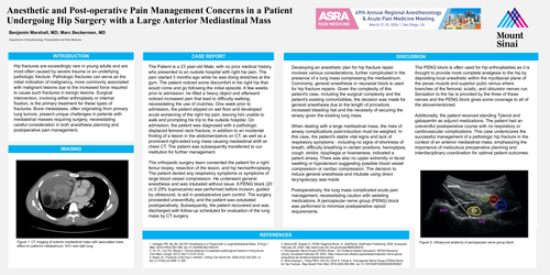 Preview of ANESTHETIC AND POST-OPERATIVE PAIN MANAGEMENT CONCERNS IN A PATIENT UNDERGOING HIP SURGERY WITH A LARGE ANTERIOR MEDIASTINAL MASS