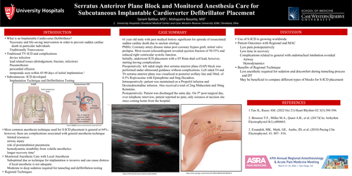 Preview of SERRATUS ANTERIOR PLANE BLOCK AND MONITORED ANESTHESIA CARE FOR SUBCUTANEOUS IMPLANTABLE CARDIOVERTER DEFIBRILLATOR PLACEMENT