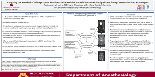 Preview of NAVIGATING THE ANESTHETIC CHALLENGE: SPINAL ANESTHESIA IN REVERSIBLE CEREBRAL VASOCONSTRICTION SYNDROME DURING CESAREAN SECTION