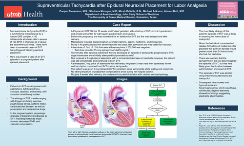 Preview of SUPRAVENTRICULAR TACHYCARDIA AFTER EPIDURAL NEURAXIAL PLACEMENT FOR LABOR ANALGESIA