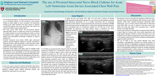 Preview of THE USE OF PROXIMAL INTERCOSTAL NERVE BLOCK CATHETER FOR ACUTE LEFT VENTRICULAR ASSIST DEVICE ASSOCIATED CHEST WALL PAIN