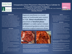 Thumbnail for INTRAOPERATIVE DIRECT PLACEMENT OF BRACHIAL PLEXUS CATHETER FOR FOREQUARTER AMPUTATION ANALGESIA
