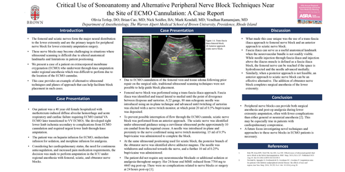 Preview of CRITICAL USE OF SONOANATOMY AND ALTERNATIVE PERIPHERAL NERVE BLOCK TECHNIQUES NEAR THE SITE OF ECMO CANNULATION: A CASE REPORT