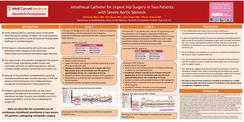 Preview of INTRATHECAL CATHETER FOR URGENT HIP SURGERY IN TWO PATIENTS WITH SEVERE AORTIC STENOSIS