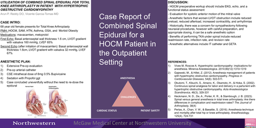 Preview of UTILIZATION OF COMBINED SPINAL EPIDURAL FOR TOTAL KNEE ARTHROPLASTY IN PATIENT WITH HYPERTROPHIC OBSTRUCTIVE CARDIOMYOPATHY